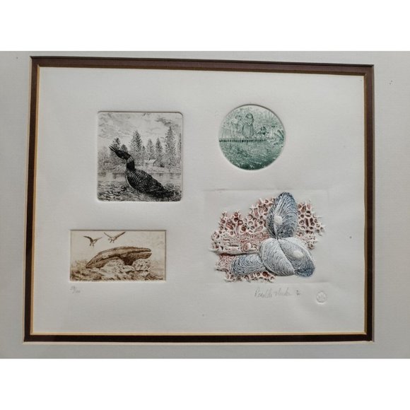 Ronaldo Borden Signed Numbered Embossing Intaglio Engraved 59/100 Framed Matted